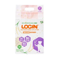 LOGIN 洛格 強效除臭稻殼貓砂 1.5mm, 無香精, 2.5kg, 1包