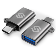 스페이스쉴드 USB 3.0 A타입 to C타입 OTG 변환 젠더 열쇠 고리형, 32mm, 다크블랙, 1개