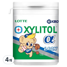 롯데자일리톨 KBO 알파 오리지날 껌 삼성 라이온즈, 86g, 4개