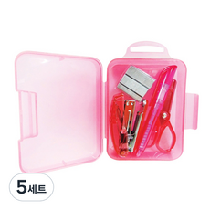 DA MAO 미니문구세트 BOX형 핑크, 5세트