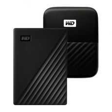 WD My Passport 휴대용 외장하드 + 파우치, 1TB, 블랙