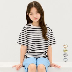 unifriend 兒童款條紋5分短袖T恤