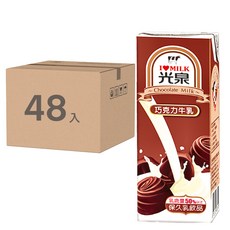 光泉 巧克力牛乳, 24入, 乳含量50%以上, 保久乳飲品, 200ml, 48入