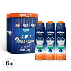 질레트 퓨전 프로글라이드 센서티브 2 in 1 퓨어스포츠 쉐이빙 젤, 170g, 6개 510g, 2개