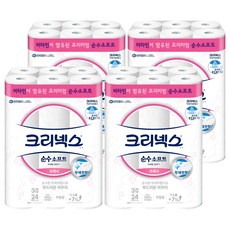 Kleenex 舒潔 純柔軟清新天然紙漿3層高級捲筒衛生紙, 4個, 24入