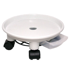 plafarm 移動式圓型花盆底座 3號 30.7x30.7x7公分 白色 2入, 3號30.7 x 30.7 x 7cm