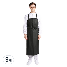 웰프런 우레탄 방수 앞치마 고리형 특대, 무광블랙, 3개