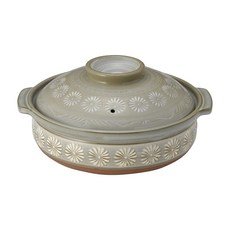 GINPO 銀峯 日本萬古燒花三島砂鍋 6號砂鍋(1人用) 陶瓷鍋 21x21x11cm, 18.5cm, 1個