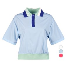 luxgolf 女款配色領子抽繩短袖襯衫 LB4M628W
