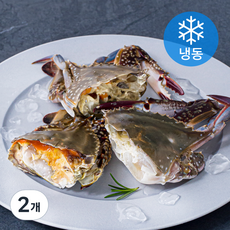 입술 국내산 절단 꽃게 (냉동), 350g, 2개