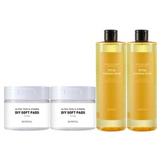 Eunyul Yellow Seed Therapy Vital Cleansing Water 500ml + Pad 70p Set, 2組