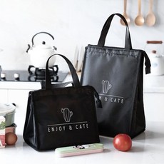 E.City 韓版炫黑時尚保溫保冰野餐收納包, 超輕巧設計, 多功能用途, 拉鍊設計, 內部網袋隔層, 長款和方款選擇, 方款仙人掌, 11-20L