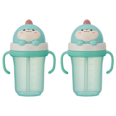 에디슨 프렌즈 흘림방지 입체 빨대컵2 300ml, 공룡, 2개