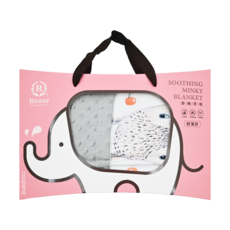 Roaze 柔仕 薄款舒眠豆毯, 絨毛面料柔軟舒適, 保暖蓄熱, 刺激視覺發展, 110 x 75cm, 機靈玉兔