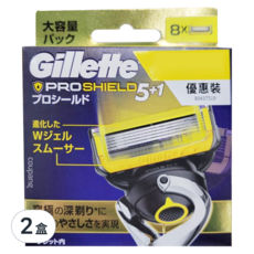 Gillette 吉列 Proshield鋒護系列 刮鬍刀頭 8入組, 極薄五刀片 旋轉刀頭科技 零死角刮淨, 8入, 2盒