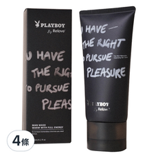 Relove男性專用私密潔淨凝露PLAYBOY聯名款檀香琥珀香120ml四條組, 120ml, 4條