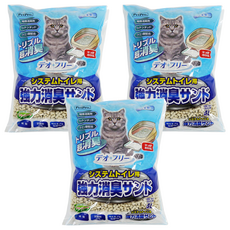 PETPRO 雙層貓砂盆用 強力消臭沸石砂 4L, 特殊消臭劑, 檸檬酸, 芬多精成分, 3袋