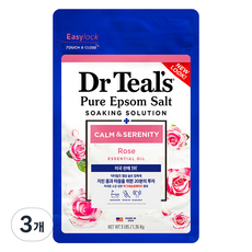 닥터틸즈 퓨어 엡섬 솔트 밀크 앤 로즈 입욕제, 1.36kg, 3개