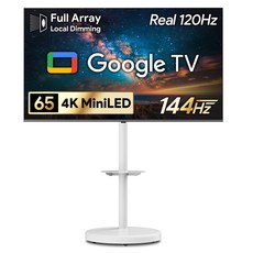 더함 4K UHD QLED 스마트 144Hz 로컬디밍 돌비 AI 구글3 게이밍 TV + 삼탠바이미 세트, 165cm(65인치), UA651MINILED SMART CINEMA144 24C1(TV), MS64-241L-W(삼탠바이미), 스탠드형, 방문설치