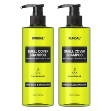 쿤달 올데이 스멜커버 청소년 샴푸 라임바질앤만다린향, 400ml, 2개