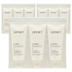 LIFENET 旅行用頭髮身體 3種 旅行組+迷你化妝包組, 3組