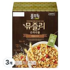 풀무원 슈퍼곡물 렌틸 귀리 뮤즐리, 400g, 3개