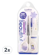 Lumina 露蜜 美型薄刃直剪, 2支, 白色, 薄刃設計，輕鬆修剪細微部位
