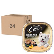 西莎 Cesar 主廚風味餐盒, 南瓜菠菜烤嫩雞, 優質鮮肉, 24罐, 大用, 100g