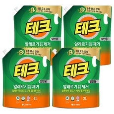 [비건라이프] 테크 알레르기 원인물질 제거 일반용 액상세제 리필, 2L, 4개