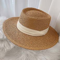 베러바이즈 여름 여성 밀짚 라탄 페도라 썬 캡 모자