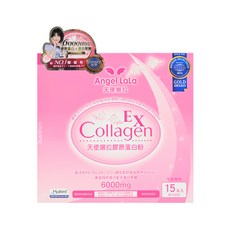 Angel LaLa 天使娜拉 EX 膠原蛋白粉 6000mg, 含Peptan膠原蛋白胜肽, 牛奶風味 15入, 15包, 8g, 1盒