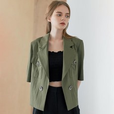르니앤맥코이 여성용 내츄럴 아웃포켓 숏 크롭 반팔자켓 MI06JK200HJJ