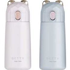 푸코 베티 미니 원터치 보온병 2p + 세척솔 세트, Light Pink, Light Blue, 270ml