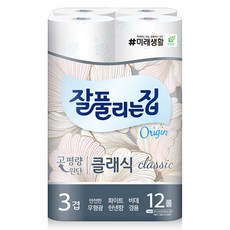 잘풀리는집 3겹 클래식 고급롤화장지, 27m, 12개입, 1개