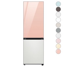[색상선택형] 삼성전자 비스포크 2도어 냉장고 333L 방문설치, 글램 피치 + 코타 화이트,