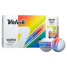 Volvik Vista 3 Prism 360 高爾夫球 3 顆, 白色, 12入, 1組