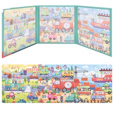 OZ TOY 兒童用Level折疊磁鐵遊戲拼圖書 城市 STEP5, 97片, 1個