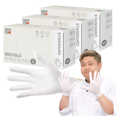 브릭글로 스탠다드 니트릴장갑 100p, 화이트, 소(S), 3개