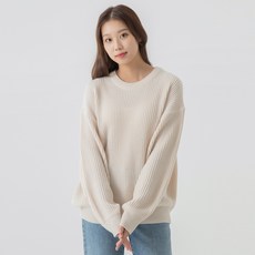 캐럿 여성용 오버핏 골지 패턴 스웨터