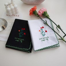 Maison Textile康乃馨刺繡手帕 2件組 再生爸爸女兒