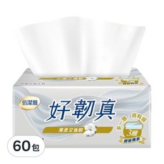 倍潔雅 好韌真 抽取式衛生紙，全新升級六重保障，加厚柔軟設計，精選優質紙漿，3層，100抽10包, 10包, 6袋