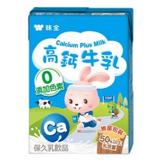 味全高鈣牛乳, 200毫升, 無添加色素, 50%以上乳含量, 200ml, 24瓶