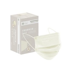 EYL'S 艾爾絲 成人平面醫用口罩，有效阻擋細菌，SGS檢驗合格，高效過濾，舒適貼合, 奶油白, 50片, 1盒