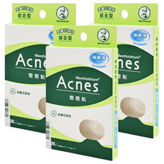 MENTHOLATUM 曼秀雷敦 Acnes 痘痘貼 金盞花 綜合型 Set, 極緻薄0.02cm, 26入, 親水性敷料, 隱形設計, 防水防汗, 26片, 3盒