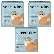 secretday Love護墊, 長型(18cm), 20片, 3包