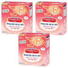 MegRhythm 美舒律 蒸氣溫熱足貼 6枚入, 3個