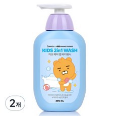 베비언스 리틀카카오프렌즈 키즈 헤어 앤 바디워시 블루, 390ml, 2개