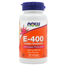 Now E級棒 維他命E膠囊食品, 100顆, 抗氧化, 減少自由基產生, 維生素E 400IU, 美國原裝進口, 1罐