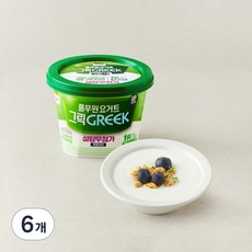 풀무원다논 그릭 설탕무첨가 플레인 요거트, 400g, 6개