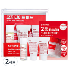 메디필 레드 락토 콜라겐 트라이얼 키트 클렌징 오일 20ml + 클리어 품 15ml + 토너 패드 5p + 크림 15g + 지퍼백 세트, 2세트